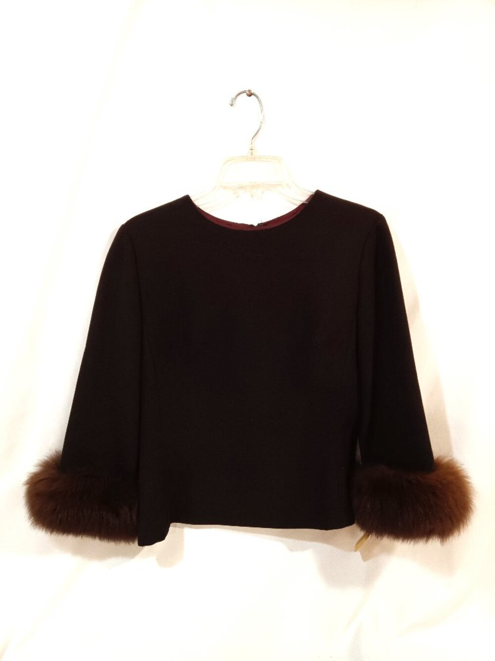Chetta B Tunic Size 8 Fits M Vintage Women Blouse NWT Brown Color Long Sleeves